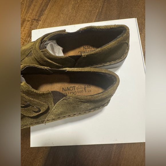 NAOT NEW Women's 9 EU 40 Olive Green Brown Suede Slip-On Mary Jane Clog Shoes - Picture 8 of 10